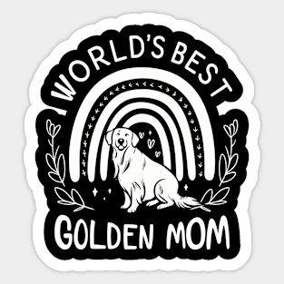 World's Best Golden Mom Rainbow and Dog Lover Sticker